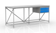 Dielenský stôl s kontajnerom s dvoma zásuvkami šírka 2000 mm, 240405314