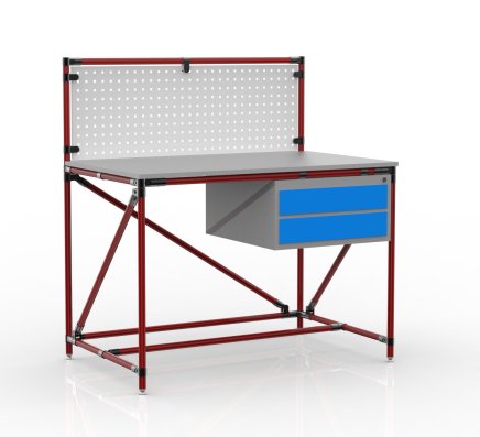 Dielenský stôl z rúrkového systému s perfopanelom 240408314 (3 modely) - 2